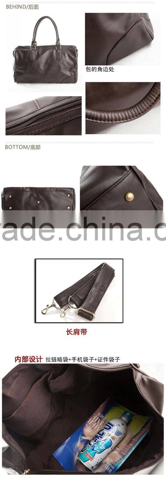 Family durable travel time leather weekend luggage travel bags