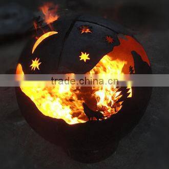 Outdoor large steel wood burning firepit with high temrature painted