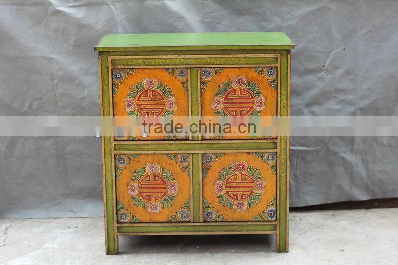Chinese Tibet furniture hand painted cabinet