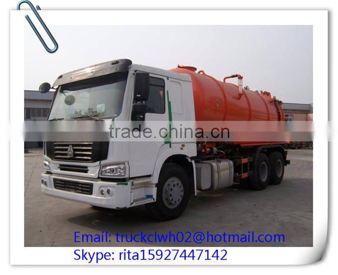 12-16cbm SINOTRUK HOWO sewage suction tanker truck for sale