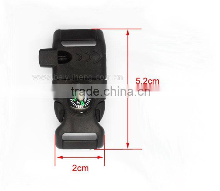 wholesale 7 in 1 survival whistle buckle for baracelet