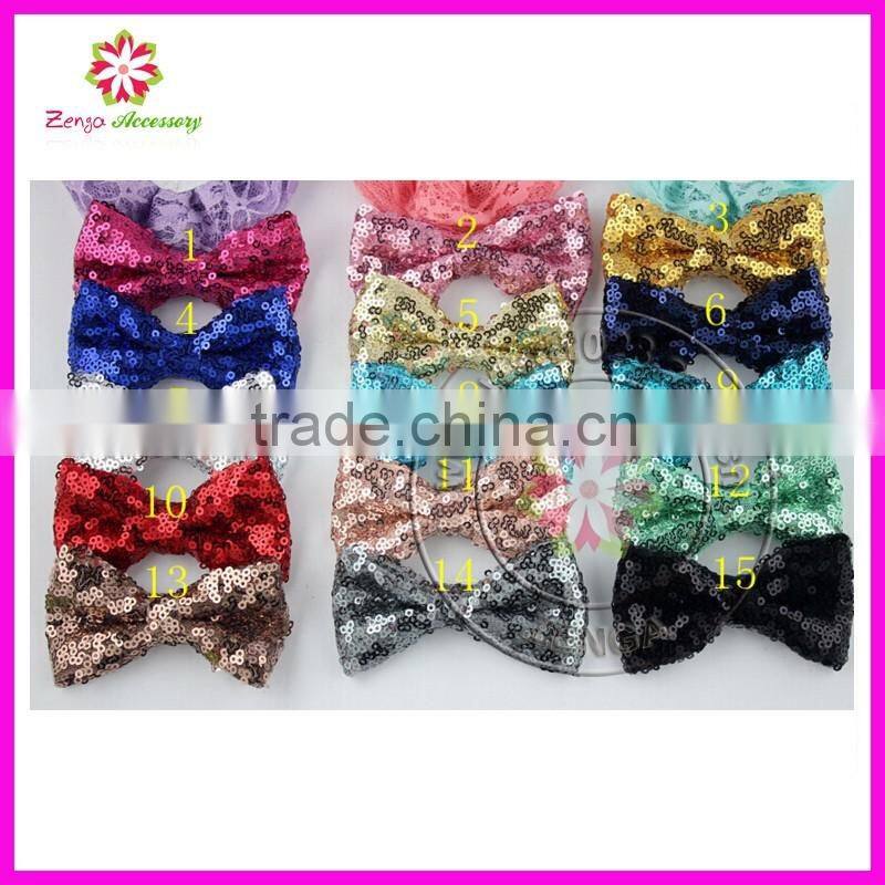 4" Neon color sequin bows, large sequin bows