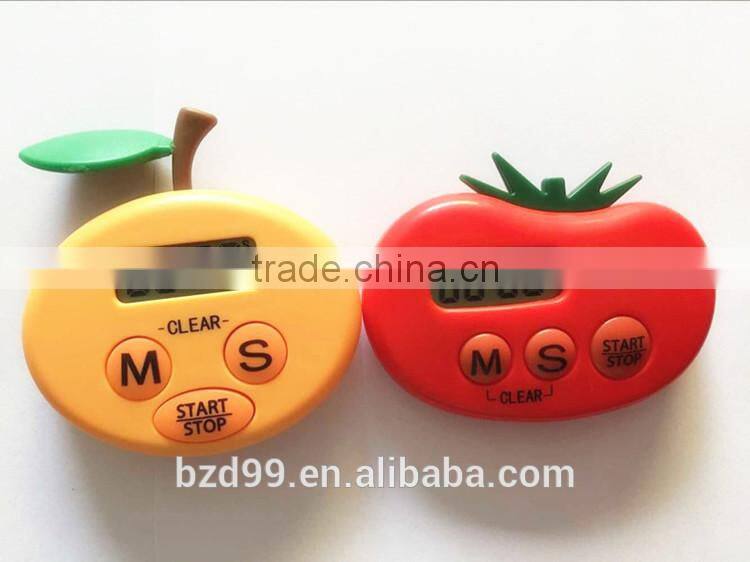 New Style Custom Tomato Orange Fruit Electronic Count Time Timer / Count Up/down Household Necessary and Promotional Items