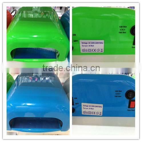 2015 New NEON COLOR 36W UV lamp NAIL CURING MACHINE for nail art