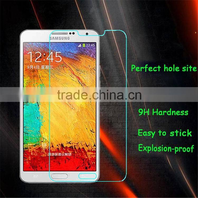 Hot selling tempered glass Cell phone screen protector for Samsung phone Samsung note 3 with retail package