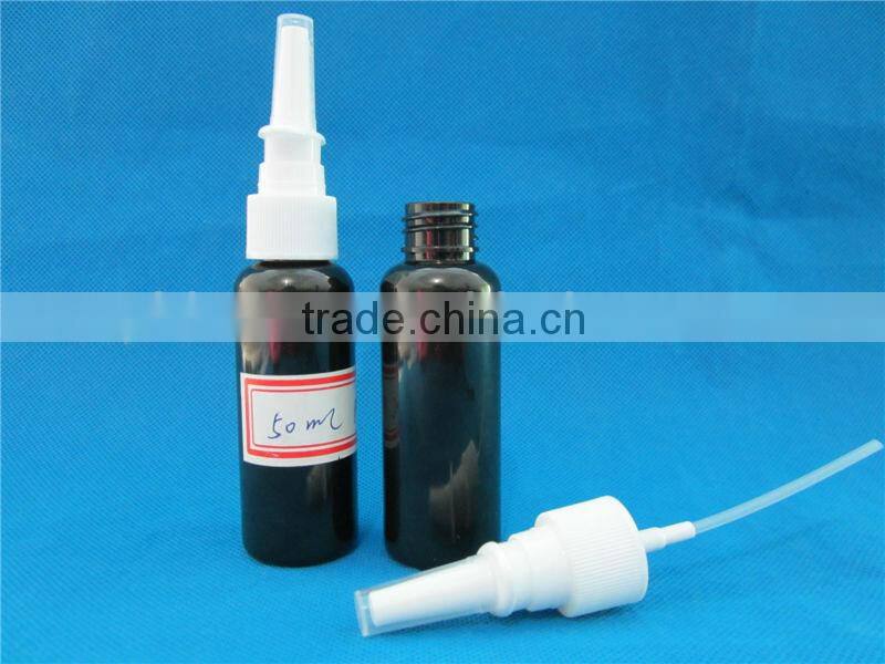 bulk sale 50ml pet black nose sprayer bottle