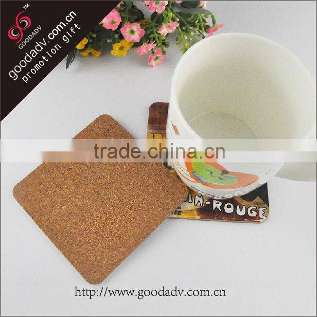 Alibaba China manufacturer promotional blank wood MDF cork board coaster