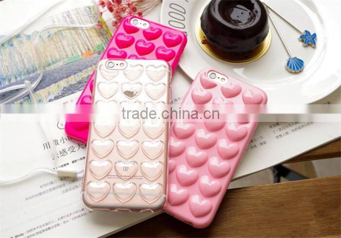 hand strap cute fashion soft tpu cover heart case for iphone 6 6s plus