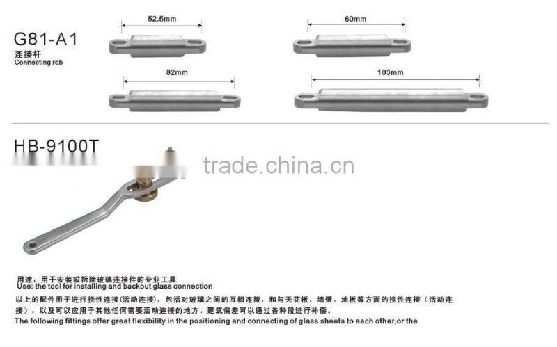 Stainless Steel Glass Connectors to Connect Glass And Wall With 90 Degree Angle