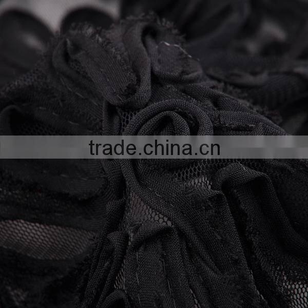 eletant shape chiffon ribbon flower embroidery lace for girl dress