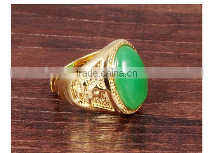 copper jewelry design green stone man ring 2016 new agate ring