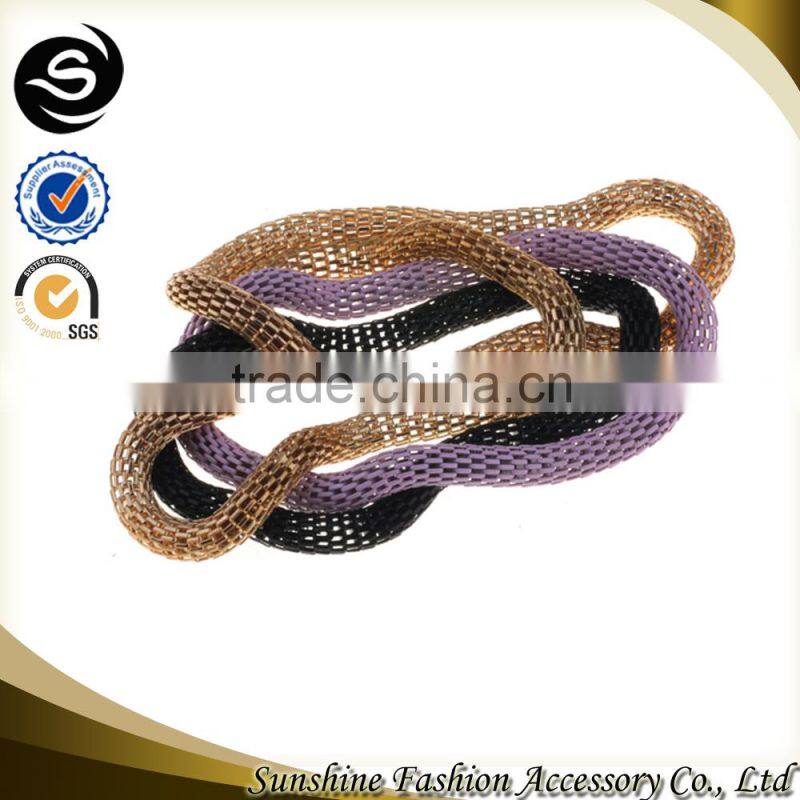 Snake elastic bracelet for 2015 chinese lucky bracelet plated gold wholesale costume jewelry manufactured in China yiwu