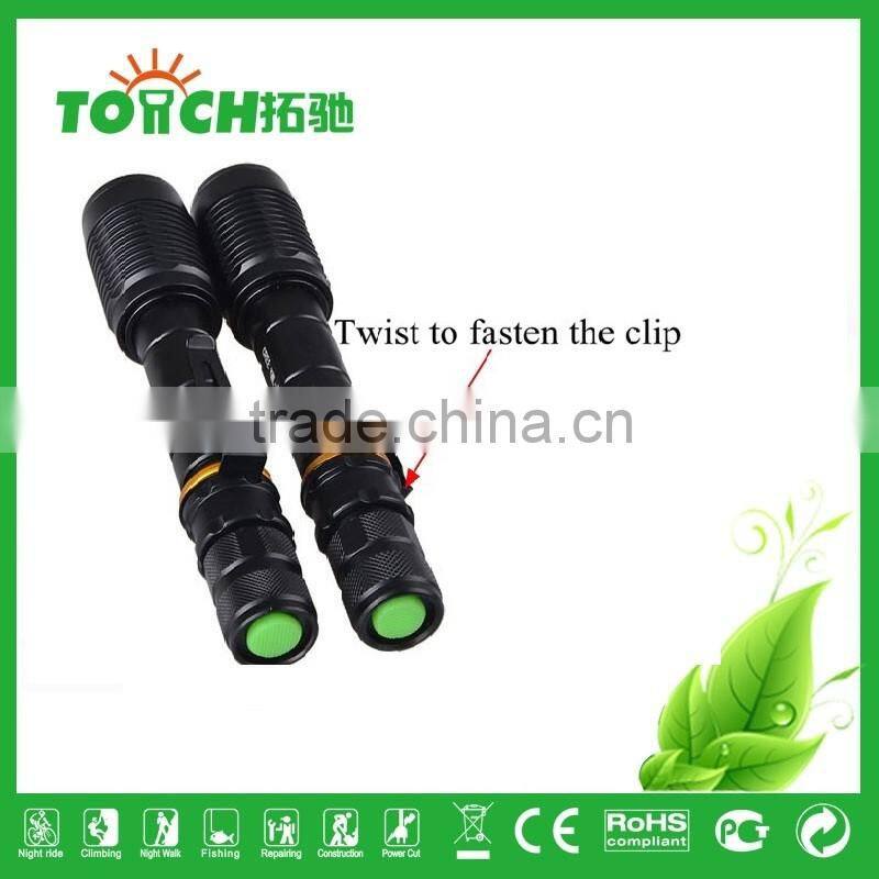 high power flashlight XML T6 zoomable 5 modes with SOS flahslight glare flashlight for outdoor camping use 2*18650 battery lamp