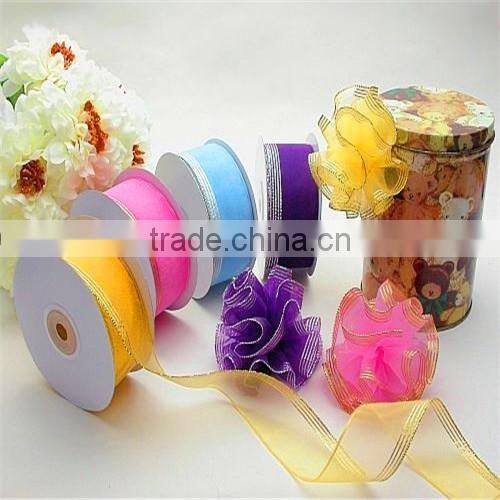 2014 Wholesale 100% Polyester Packing Organza Ribbon,Printed Ribbon
