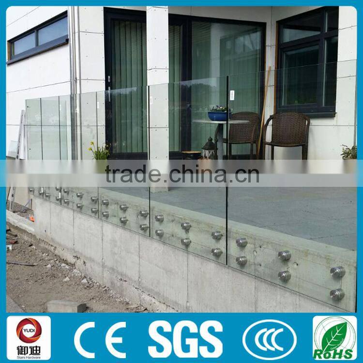 China supplier supply good price exterior glass railing for decking
