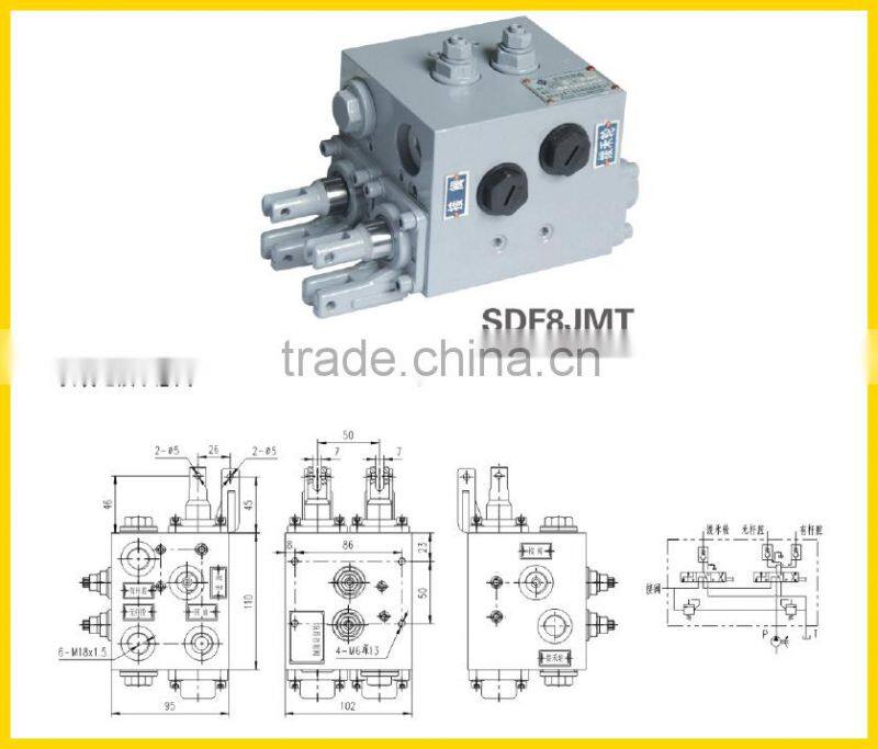 DF8SN harvester hydraulic operated valve hydraulic manual valve