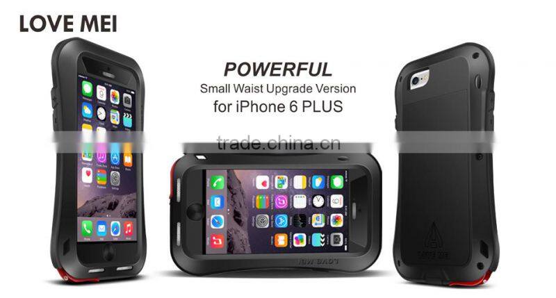 Love Mei Gorilla Glass Aluminum Outdoor Waterproof Case For iPhone 6 Plus