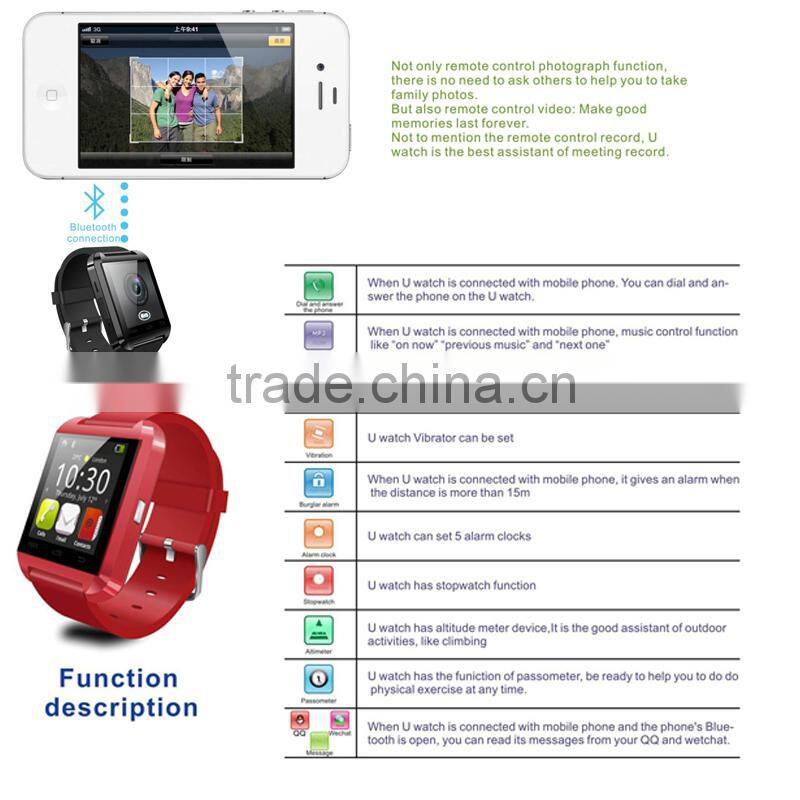 Best selling U8 smart watch, classis design android smart watch, factory cheap price high quality smart watch for promotion gift