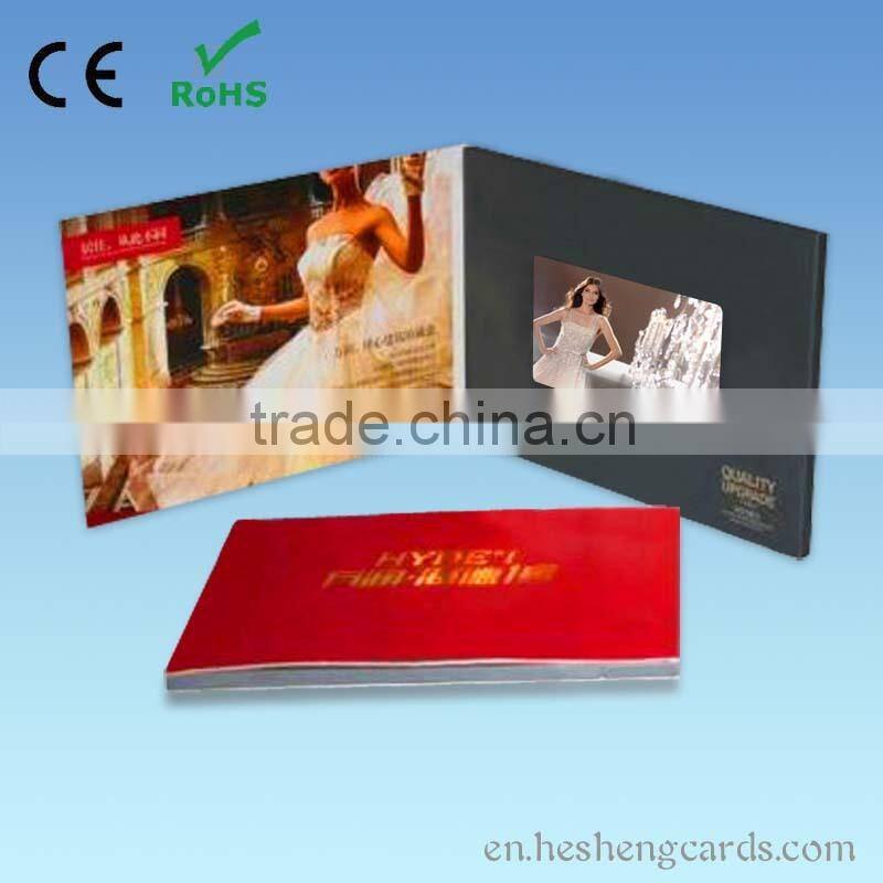 LCD Video wedding invitation brochure card 7"
