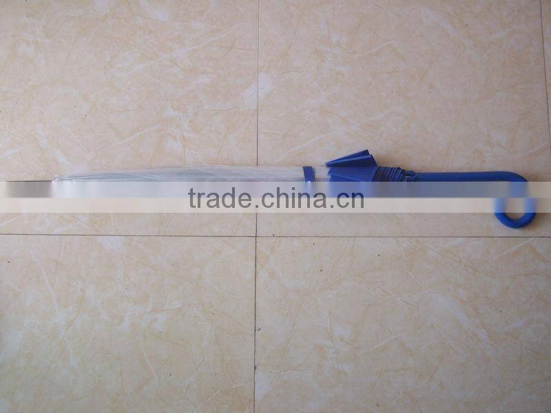 23inches*8ribs j handle blue slim trim custom bubble plastic umbrella