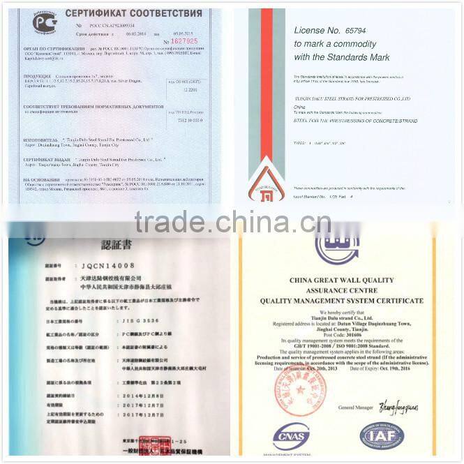 1*7 Wire Prestressed Concrete Unbounded Steel Strand