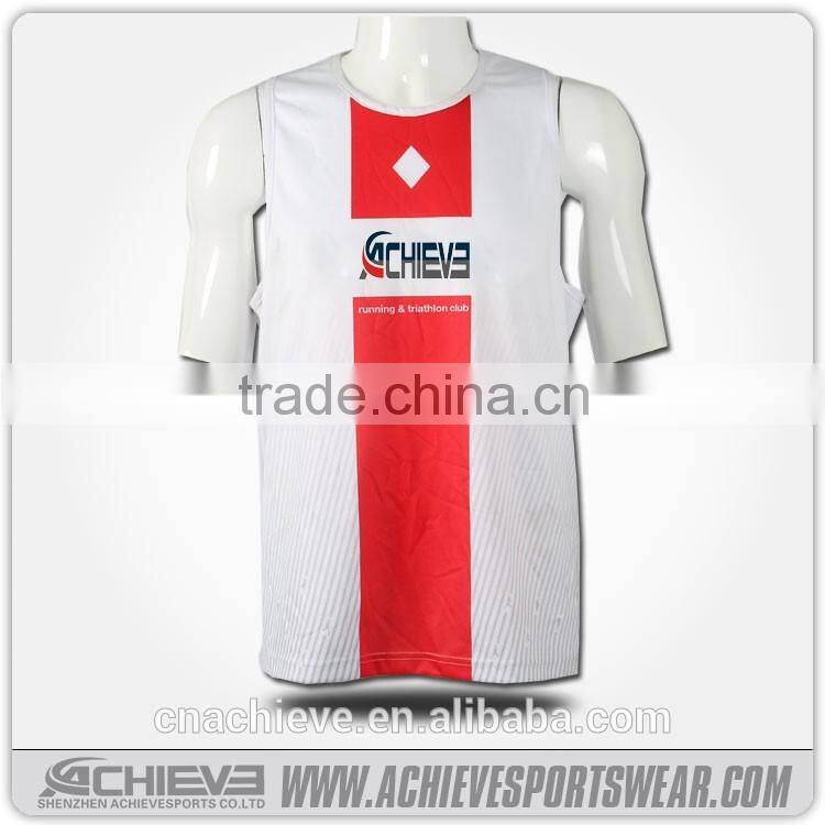 breathable cutom running singlet sublimated wholesal running vest runing wear