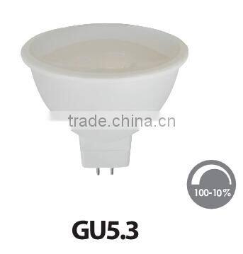 LED spotlight 5W GU5.3 2835SMD plastic meterial with high heart dissipation