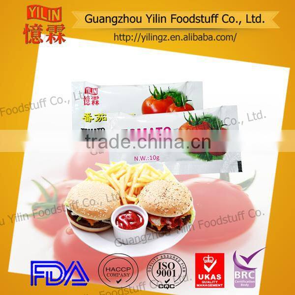 Competitive price 10g organic natural tomato ketchup sachet