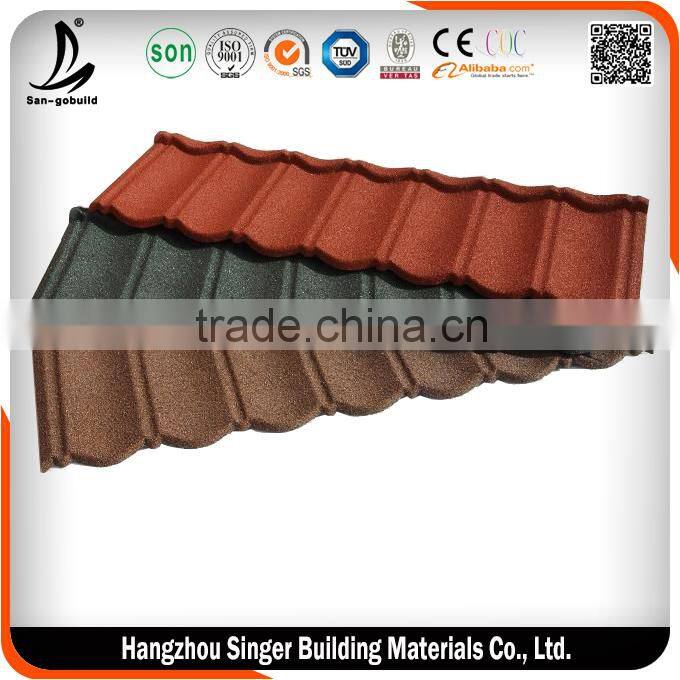 High Quality Alum Type Chinese Roof Tile, 0.4mm Steel Slate Roof Tiles for Sale