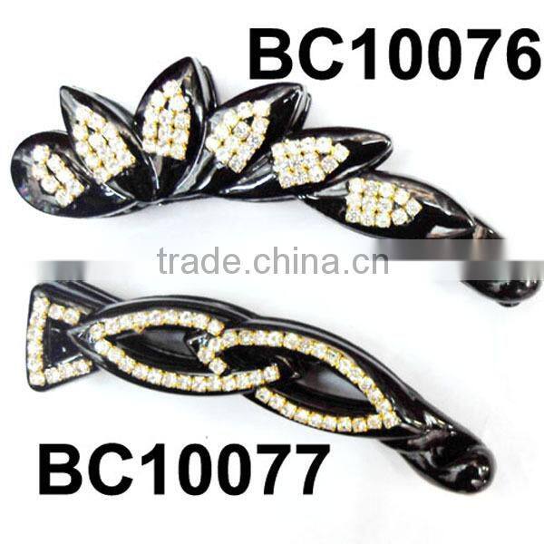 assorted fashion clear rhinestone plastic hair clips in stock