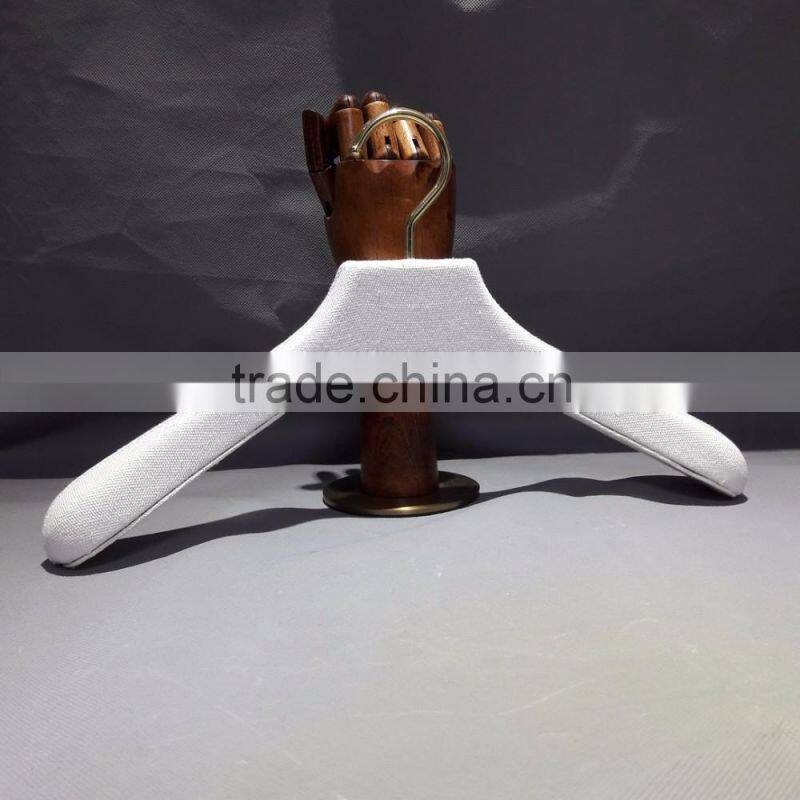 cheap wooden satin padded fabric cloth clothes clothing coat T shirt skirt hanger sample