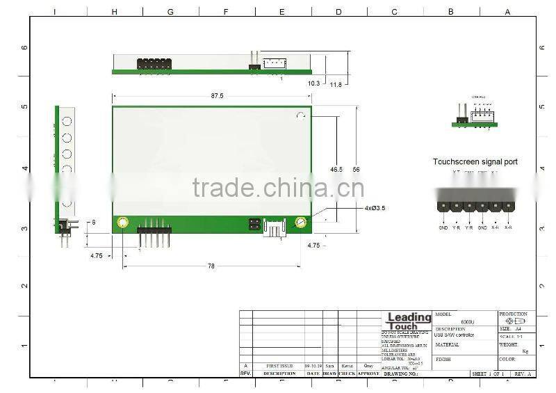 Surface Acoustic Wave (SAW) Touch Panel Controller