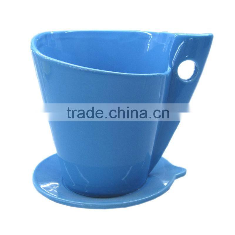 ceramic flower pot with saucer