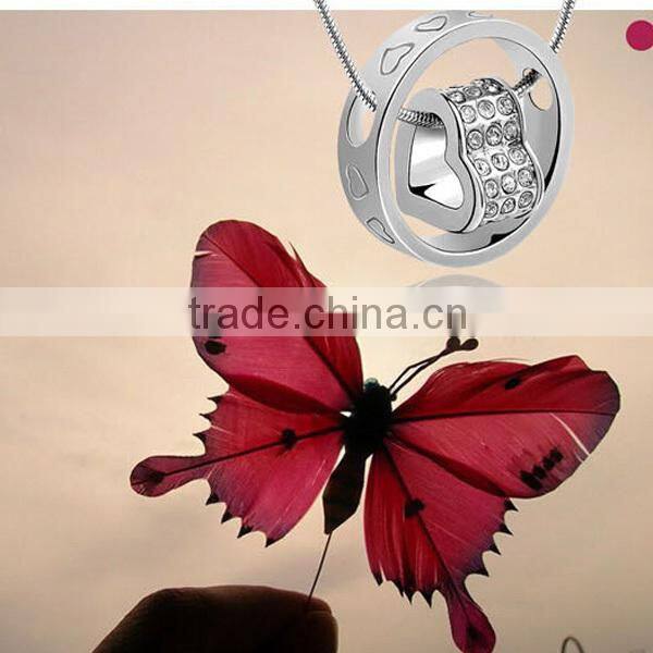 ring heart design small moq crystal pendant necklace