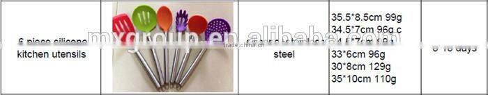 BPA Free silicone kitchen tools,Printing Logo silicone kitchen tools,FDA silicone kitchen tools