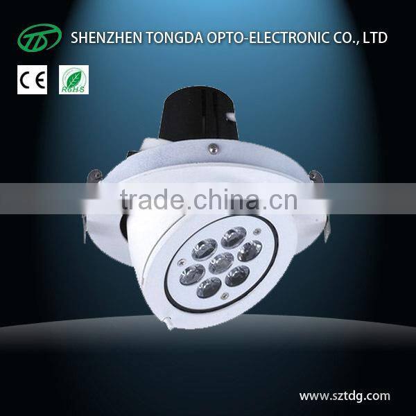 Commercial COB 7w 10w 12w led recessed swivel downlight