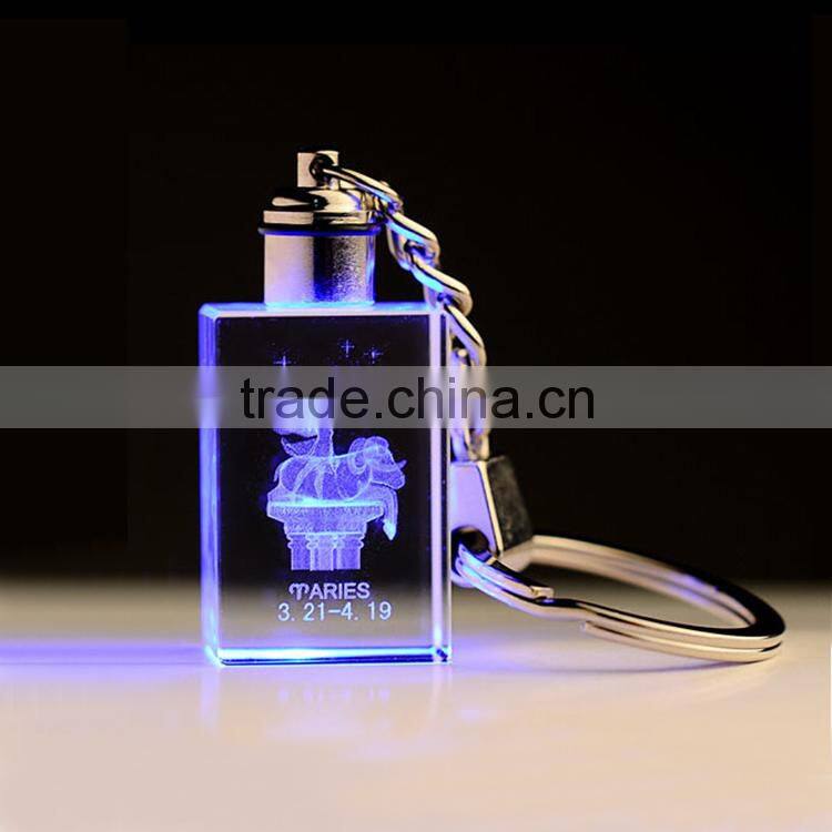Best quality crystal key chain the zodiac ornament