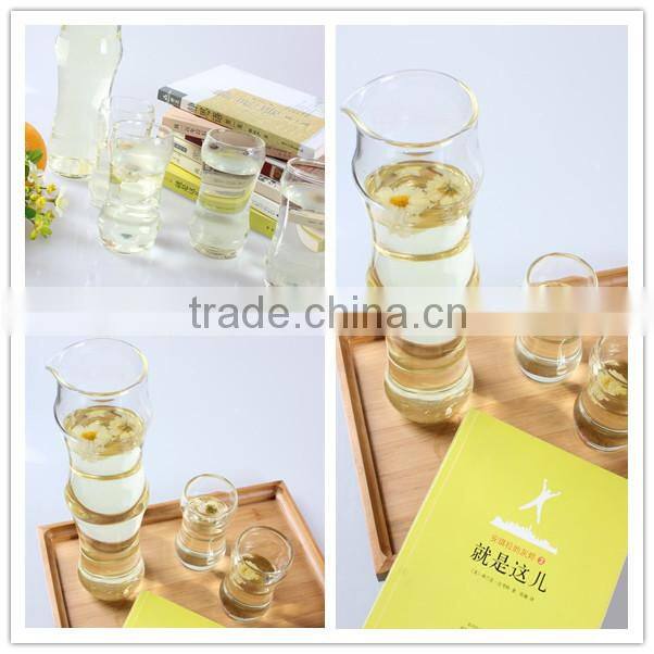 800ml manufacturer hot sale custom logo pyrex bamboo shape promotional clear glass pitcher