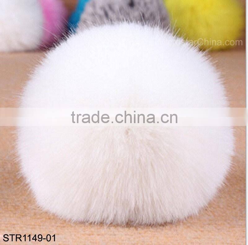 19 colors size of 10cm Cute Fluffy Ball imitation fox fur ball keychain Pendant Handbag Charm Keyring