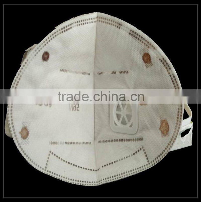 Spunlace nonwoven C shaped protective face mask with valve