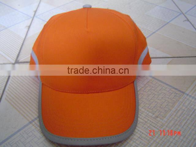 Blank 5 panel cap with reflective band