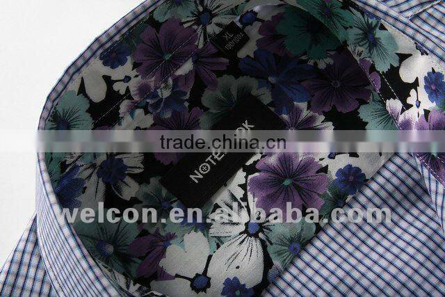 long sleeve 2012 blue plaid slim fit 100% cotton casual style business dress latest brand design fashion men shirt