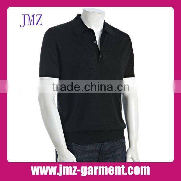 100% cotton plain brown long sleeve polo shirt