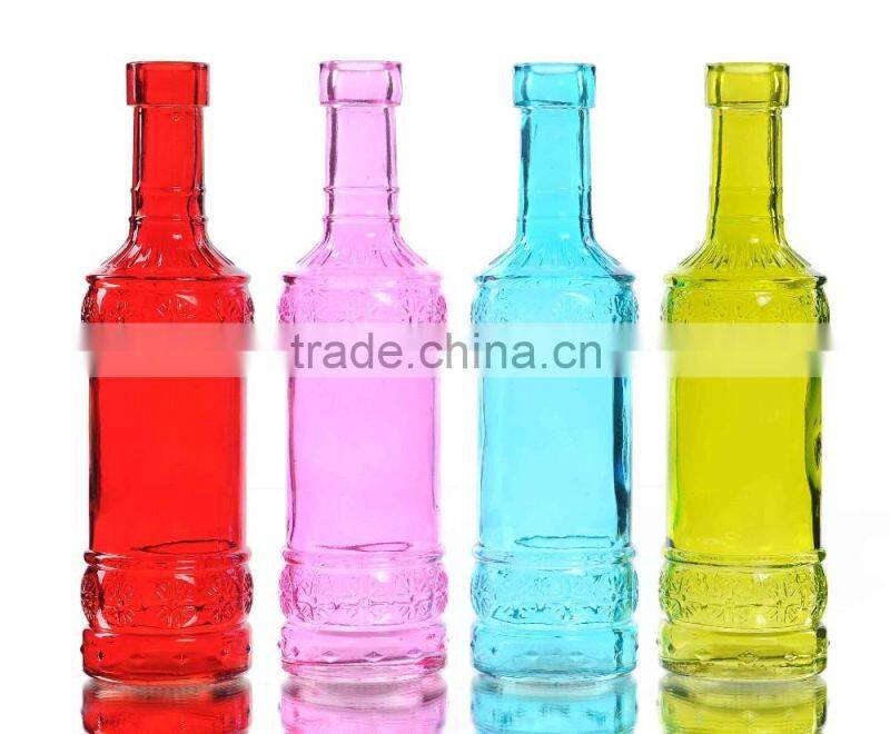 Retro Caving Colored Glass Vase