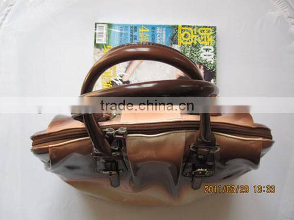 custom design gradient woman gender saddle bag shiny leather tote