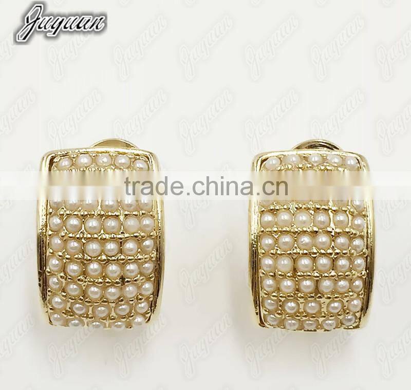 Juyuan Fashion 18K Gold Plated Pendant&Earring Pearl set