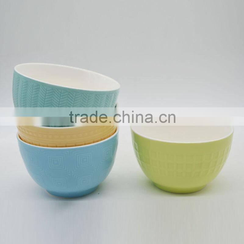 Hot selling colorful 5.5 inch ceramic noodle bowl