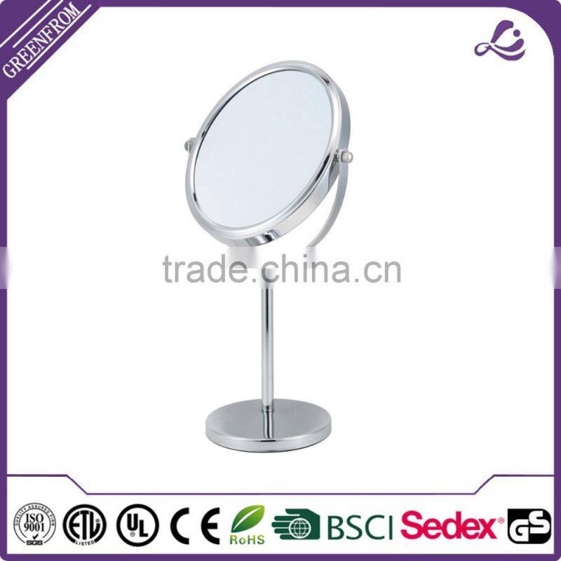 Professional vanity metal circular mirror metal framed desktop compact dressing mirror