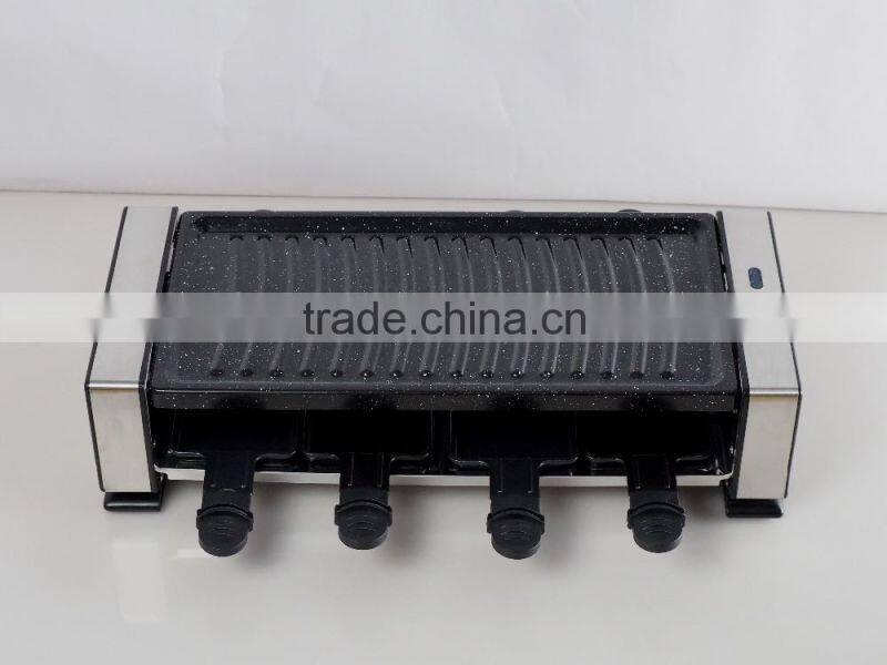 Electric raclette grill for indoor use 8 person share