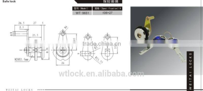 Safe cam lock security lock with trade assurance